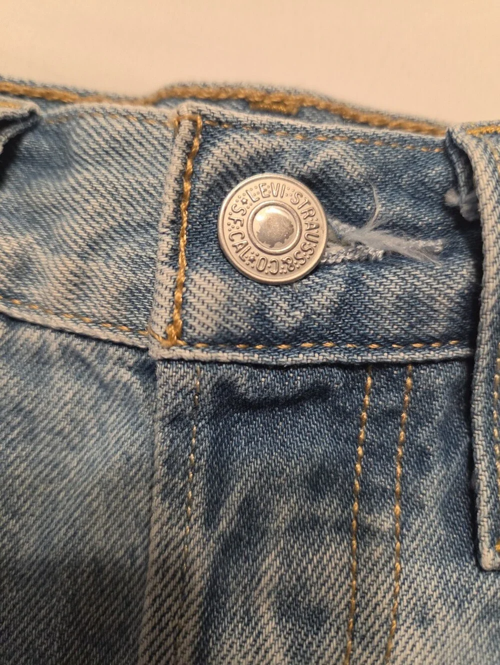 Levi's Light Blue Distressed Denim Cutoff Shorts sz 24